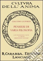 Leopardi Giacomo; Santoro F. (cur.)