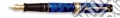 Stilo a pistone in Auroloide, fin. dorate. Blu. (4) scrittura