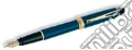Stilo in resina, fermaglio con lacca blu, anello e fin. dorate. Blu. scrittura