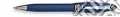 Penna a sfera in resina effetto satin, fin. cromate. blu. scrittura