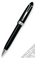 Penna a sfera in resina NERA. Fermaglio con lacca in tinta, anello e finiture cromate scrittura