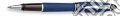 Roller in resina effetto satin, fin. cromate. blu. scrittura